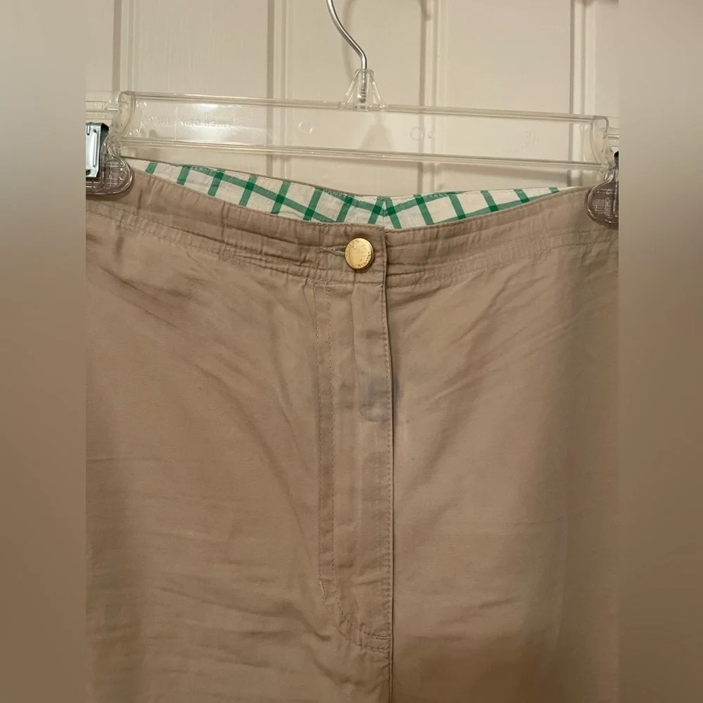 RALPH‎ LAUREN WOMEN'S DRESS CAPRI PANTS GOLD Pebble SIZE 12 GREEN TAG Polo Match